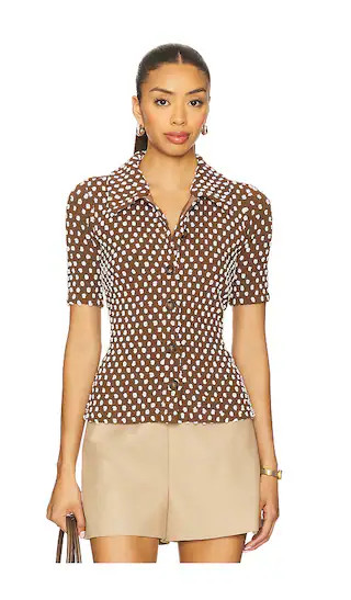 Teddy Top in Brown & White | Revolve Clothing (Global)