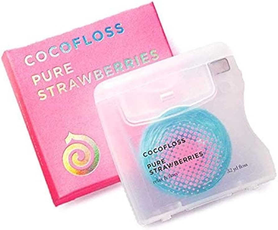 COCOFLOSS Coconut-Oil Infused Woven Dental Floss | Pure Strawberry Single | Dentist-Designed | Ve... | Amazon (US)