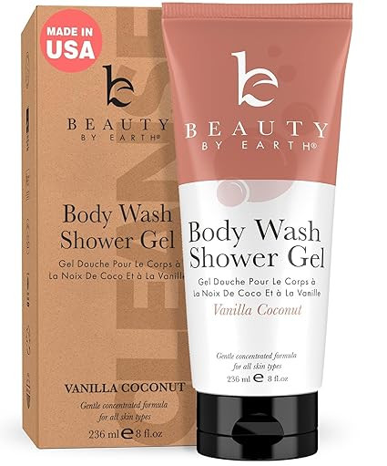 Vanilla Coconut Shower Gel Body Wash - USA Made with Organic & Natural Ingredients, Moisturizing ... | Amazon (US)