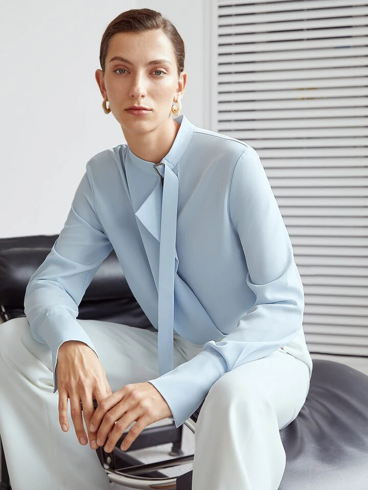 MOTF PREMIUM BUCKLE DETAIL BLOUSE | SHEIN