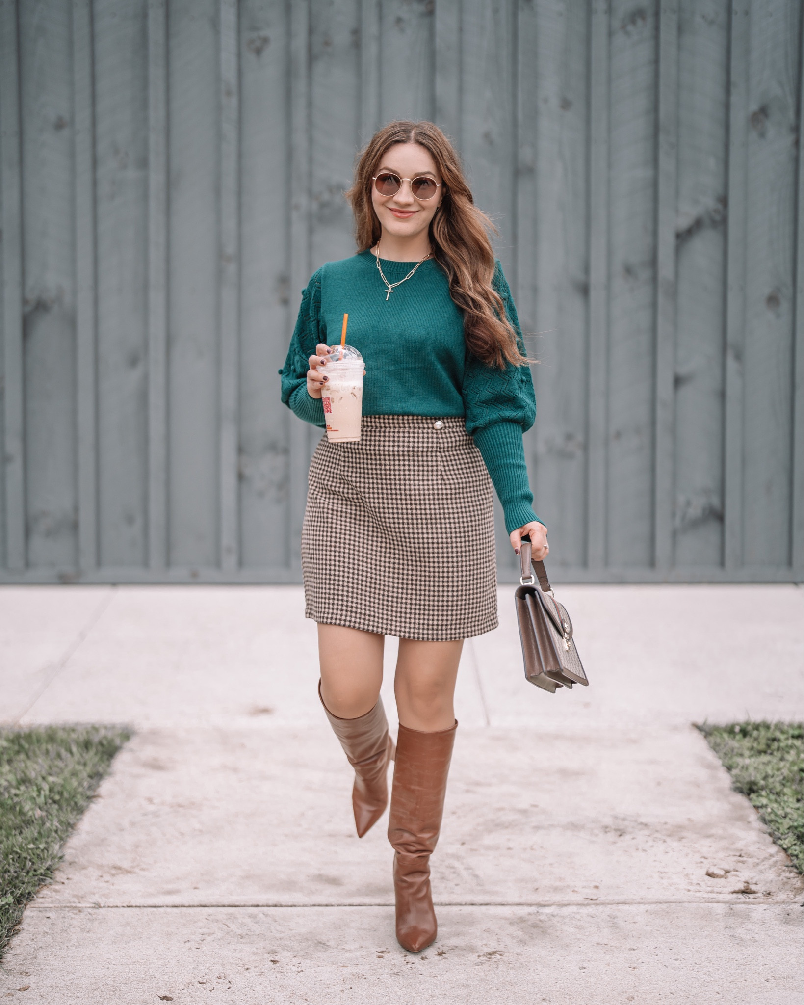 My favorite fall outfit it’s also perfect as a holiday outfit 🎄 Size up in this skirt, verything else fits true to size. Love this cozy sweater, tweed skirt and knee high boots @amazonfashion 

#LTKHoliday #LTKunder50 #LTKstyletip