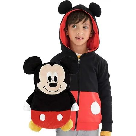 Cubcoats Kids Transforming 2 in 1 Toddler Unisex Mickey Mouse 2-in-1 Stuffed Animal Hoodie Black Siz | Walmart (US)