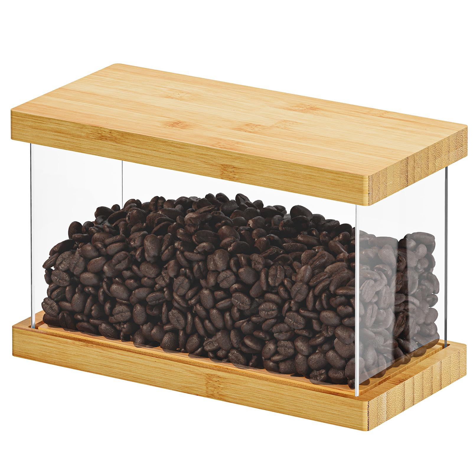 SpaceAid Bamboo Food Storage Container - Airtight Cereal Containers with Lids, Kitchen Cereal Can... | Amazon (US)