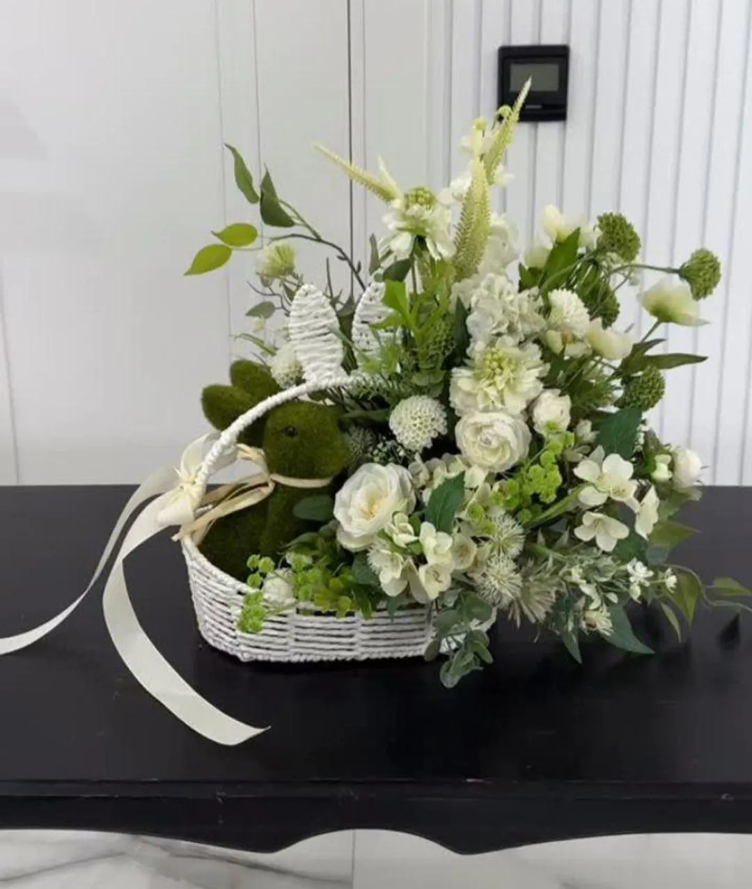 Easter Centerpiece 40x40 Cm, Easter Basket Decor With Bunny, Artificial Flowers Spring Table Deco... | Etsy (US)