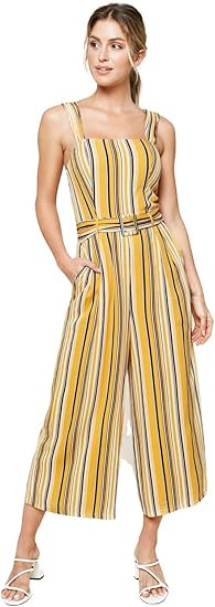 Sugar Lips womens Striped Wide Leg Sleeveless Jumpsuit | Amazon (US)