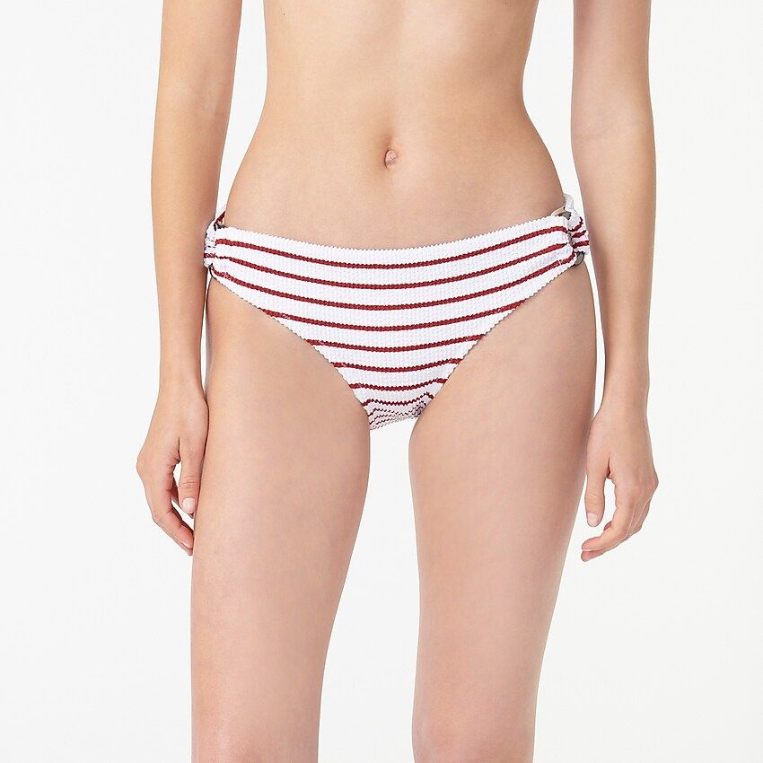 Scrunchie ring bikini bottom in stripe | J.Crew US