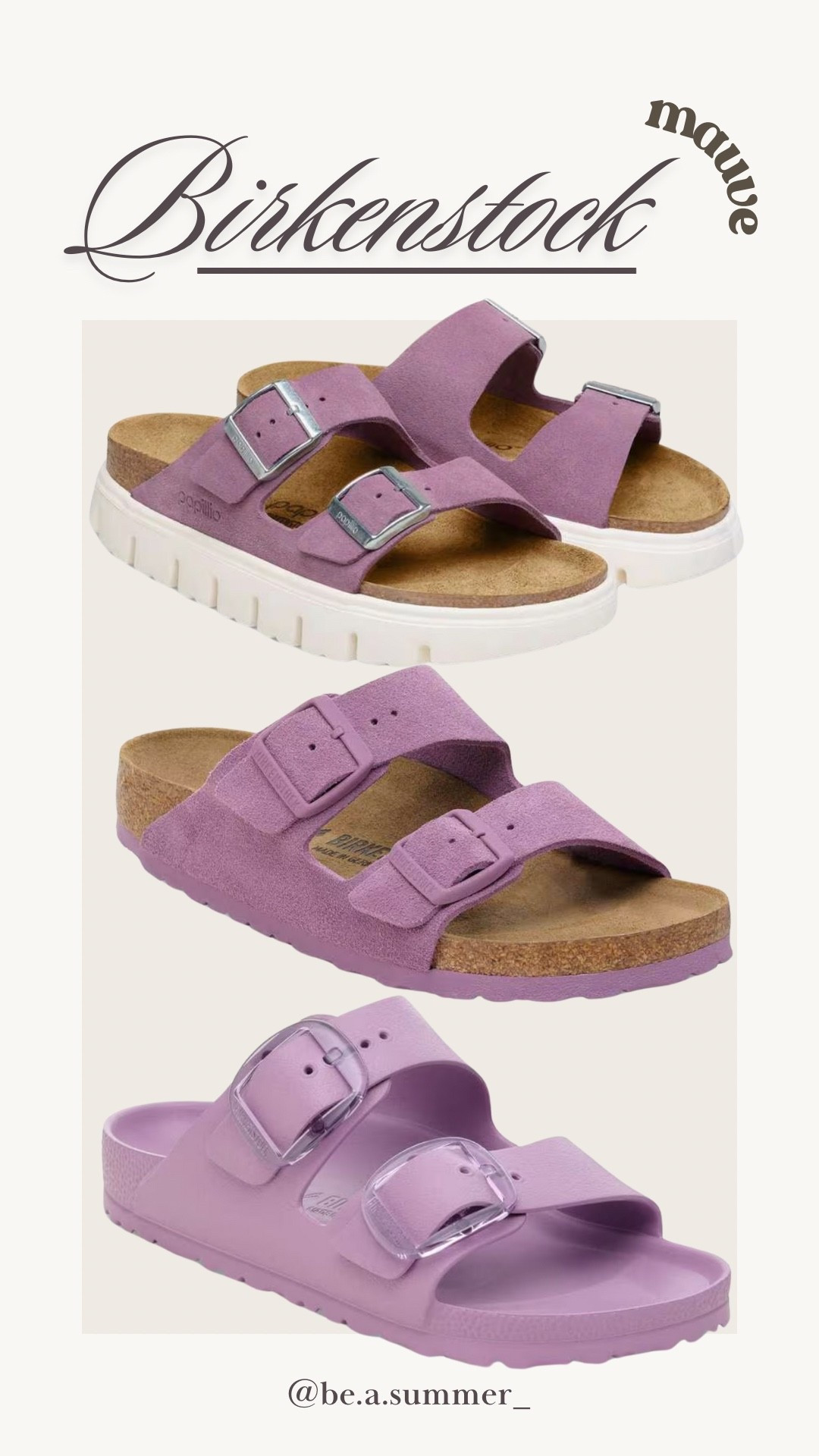 Birkenstock— Mauve! 🔗✨

Truly a summers dream color! 

HOC / summer / Beasummer / color analysis 