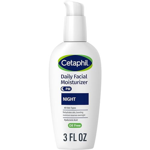 Cetaphil Night Moisturizer for Face, Hydrating Facial Moisturizer with Hyaluronic Acid, For All Skin Types, Lightweight and Non-Comedogenic, Dermatologist Recommended for Sensitive Skin, 3oz | Amazon (US)