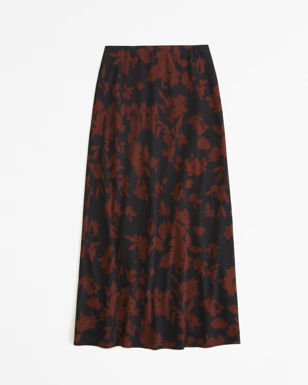 Matte Satin Midi Skirt | Abercrombie & Fitch (US)