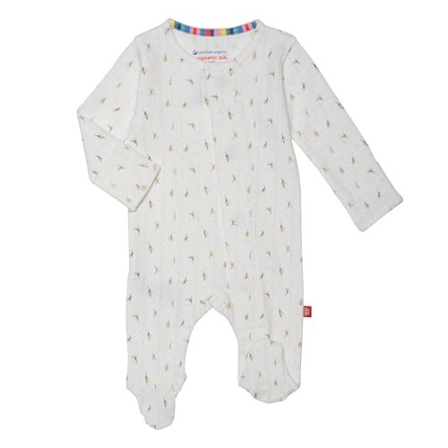 Magnetic Me 100% Cotton Magnetic Baby Footie Pajamas | Super Soft Organic Cotton Fabric | Floral | Preemie | Amazon (US)