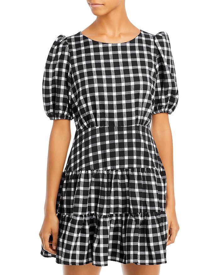 Plaid Puff Sleeve Mini Dress - 100% Exclusive | Bloomingdale's (US)