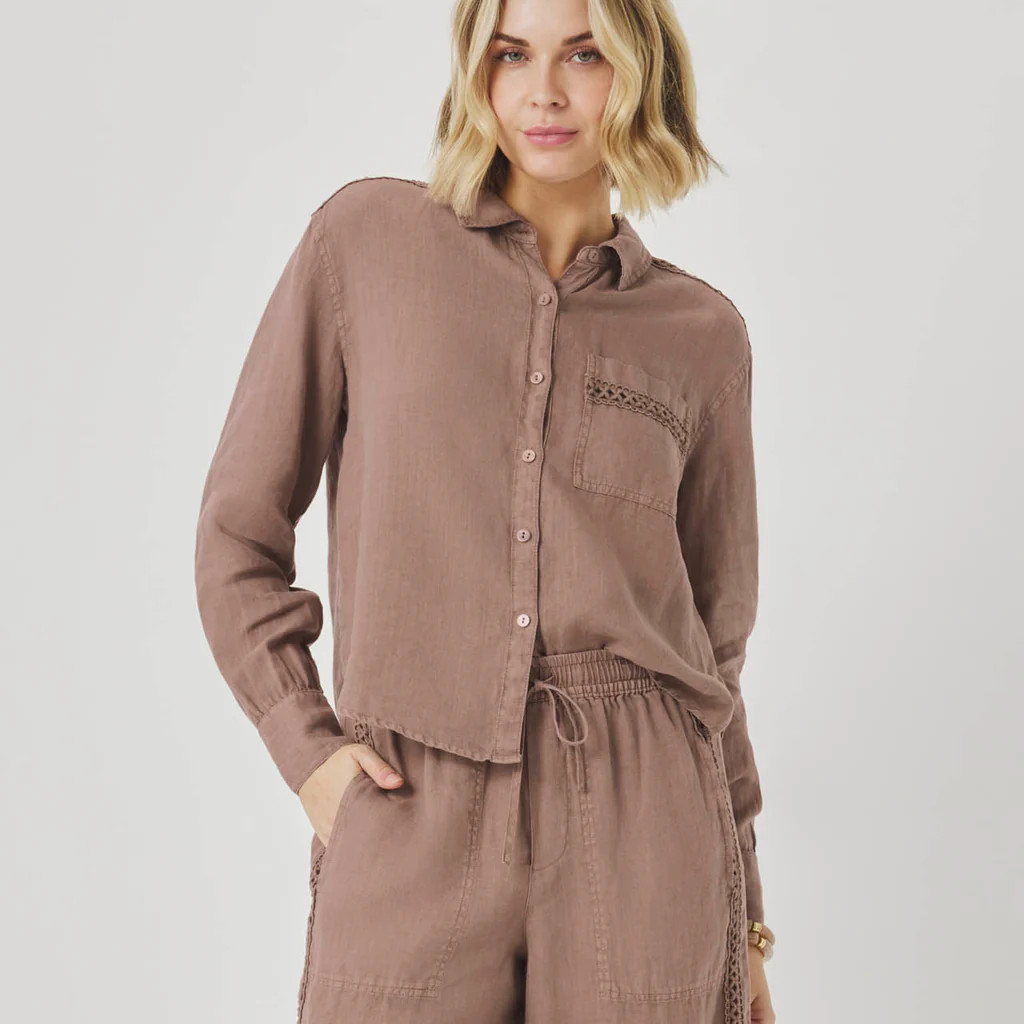 Stella Linen Trim Button Down | Splendid