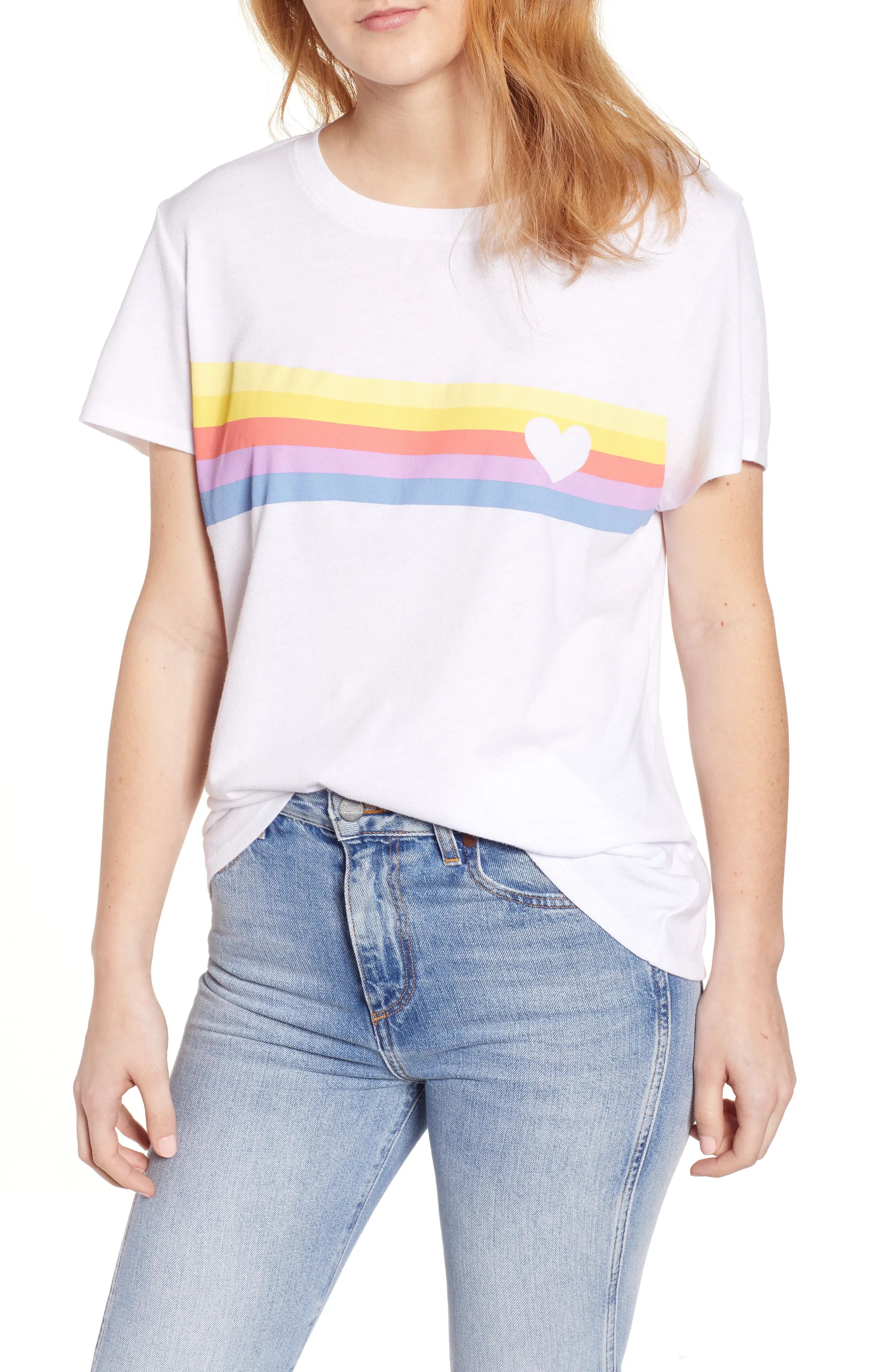 Heart Stripe Slouched Tee | Nordstrom