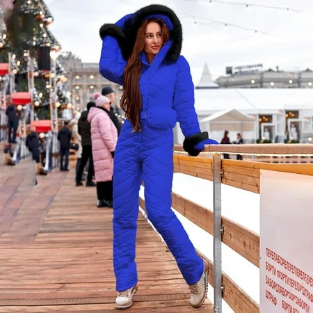 Ski Jacket Ski Outdoor One-piece Ladies Waterproof Skiing Ski Windproof Outdoor Coveralls Pink Jumpsuits for Women | Walmart (US)