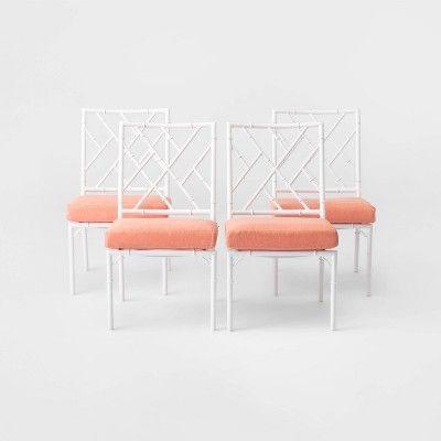 Pomelo 4pk Patio Dining Chair - Coral - Opalhouse™ | Target