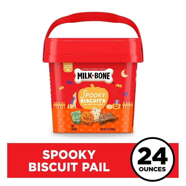 Milk Bone Halloween Dog Treats, Spooky Biscuits, Crunchy, Green Monster, Orange Pumpkin, White Gh... | Walmart (US)
