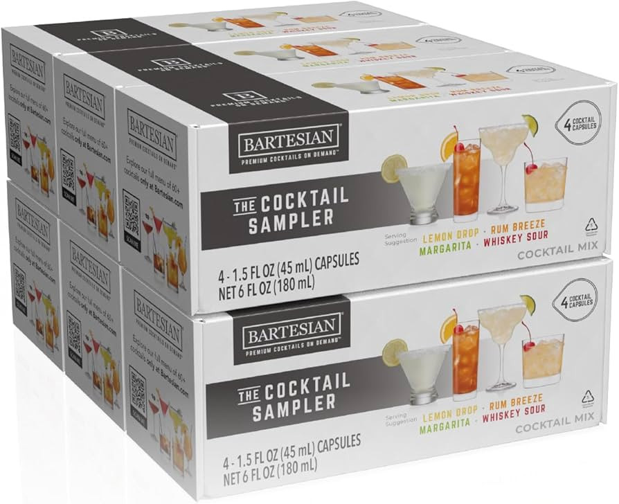 Bartesian Sampler 24-Pack for Cocktail Machine – Home Bar Mixology Cocktails Mix Pod Capsule Se... | Amazon (US)