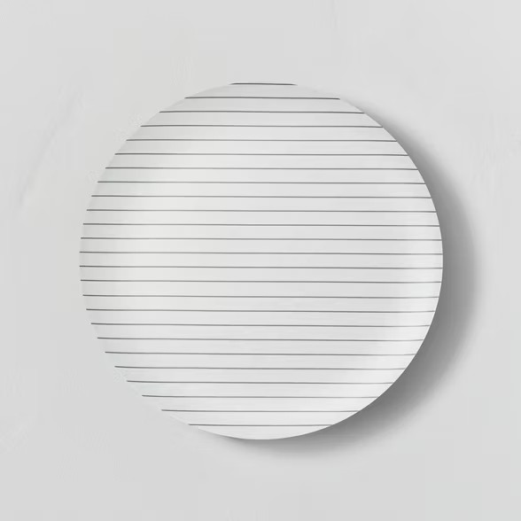 Bamboo Melamine Stripes Dinner Plate Ebony/Sour Cream - Hearth & Hand™ with Magnolia | Target