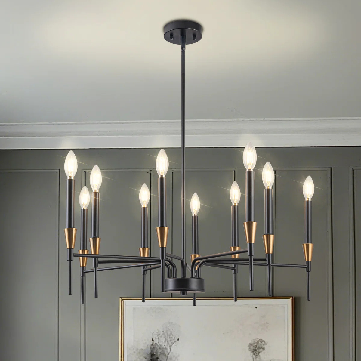 Tomio Light Chandelier Gold Black Candle Chandelier Traditional Chandelier Farmhouse Chandelier D... | Wayfair North America