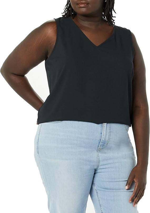 Amazon Essentials Women's Standard Sleeveless Layering Tank Top V-Neck (Available in Plus Size) | Amazon (US)
