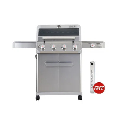 Monument Grills Mesa 405K with smoker box 4-Burner Liquid Propane 52000 BTU Gas Grill Stainless With Side Burner | Wayfair North America