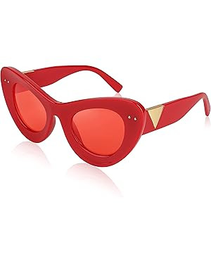FEISEDY Oversized Cat Eye Sunglasses for Women Retro Fashion Cateye Sunglasses B2918 | Amazon (US)