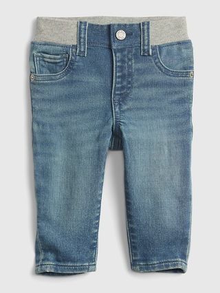 Baby Organic Knit-Denim Slim Jeans | Gap (US)