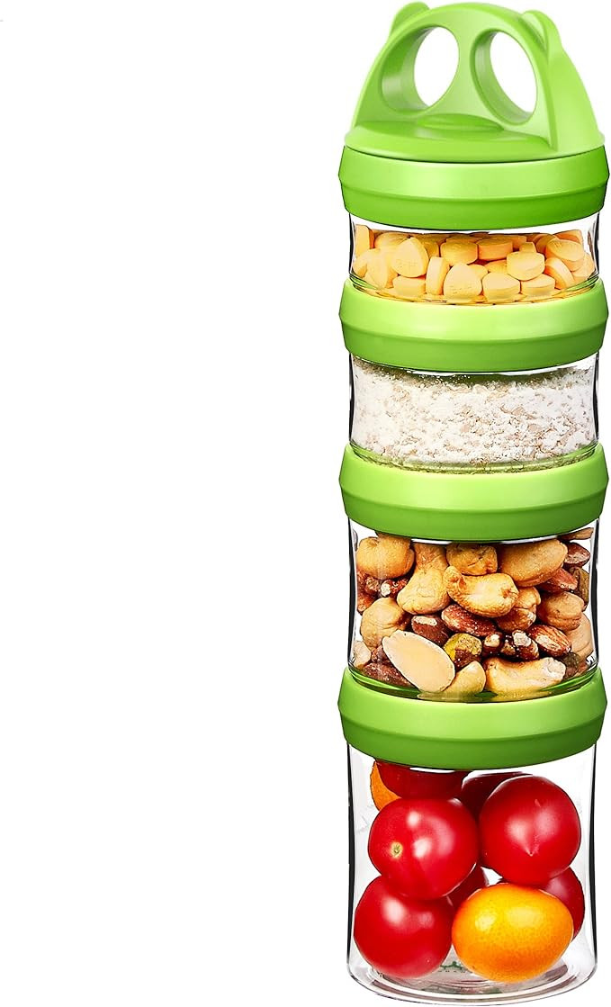 SELEWARE Portable and Stackable 4-Piece Twist Lock Panda Storage Jars Snack Container to Contain ... | Amazon (US)