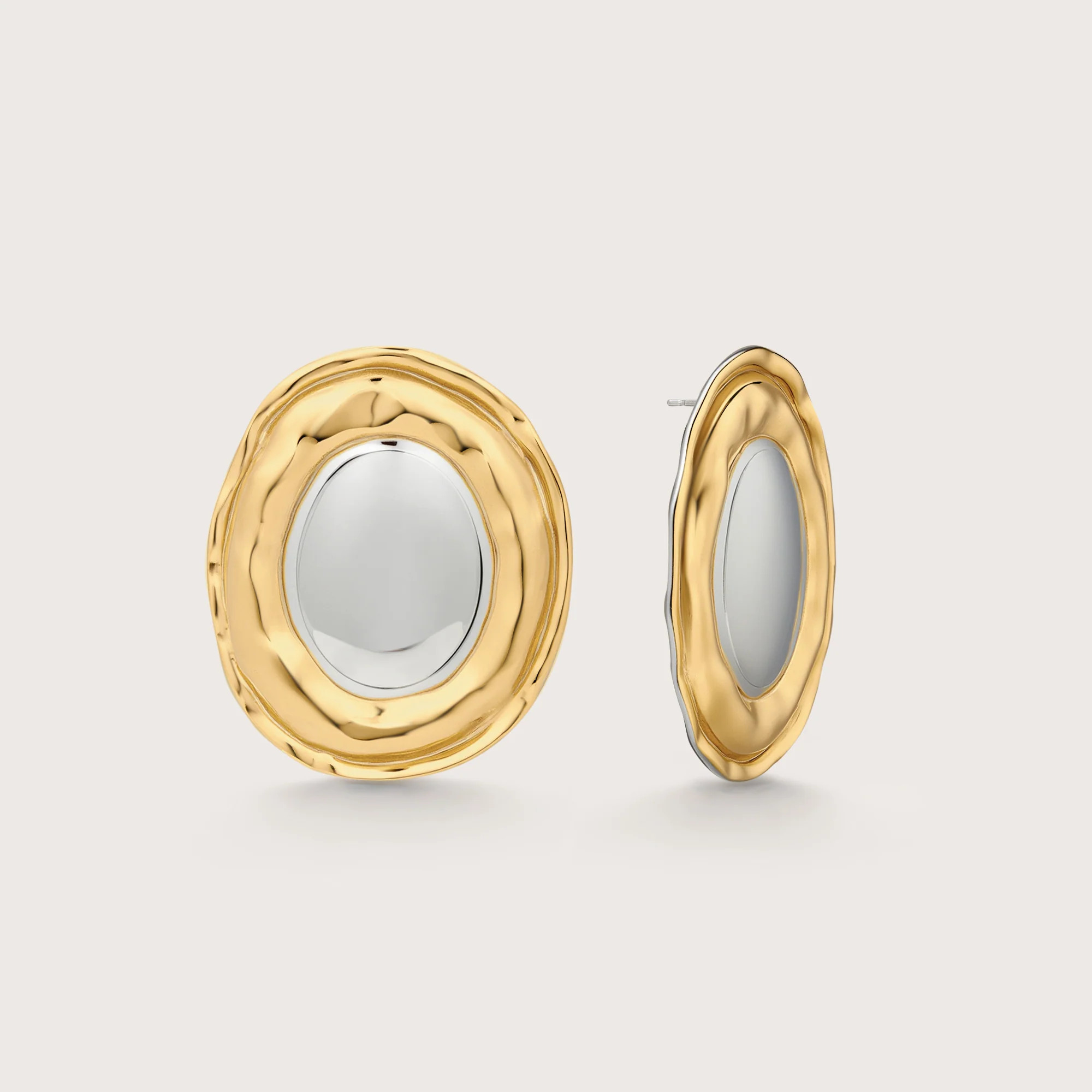 Dual Tone Plate Earrings | Saint Fatale