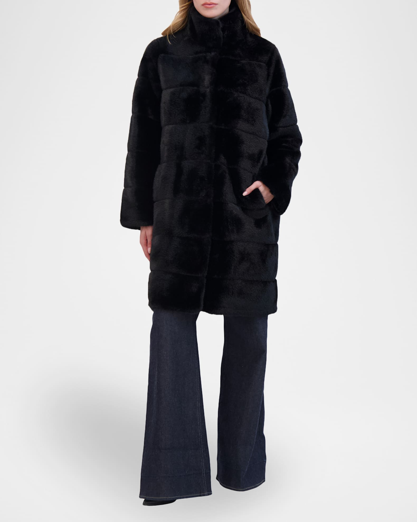 Lyla Grant Fur-Free Reversible Faux Mink Coat | Neiman Marcus