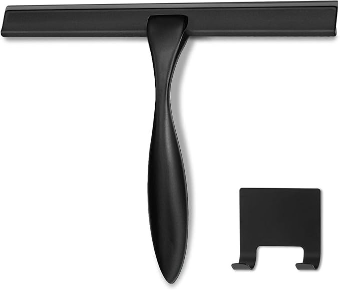 HIWARE All-Purpose Shower Squeegee for Shower Doors, Bathroom, Window and Car Glass - Black, Stai... | Amazon (US)