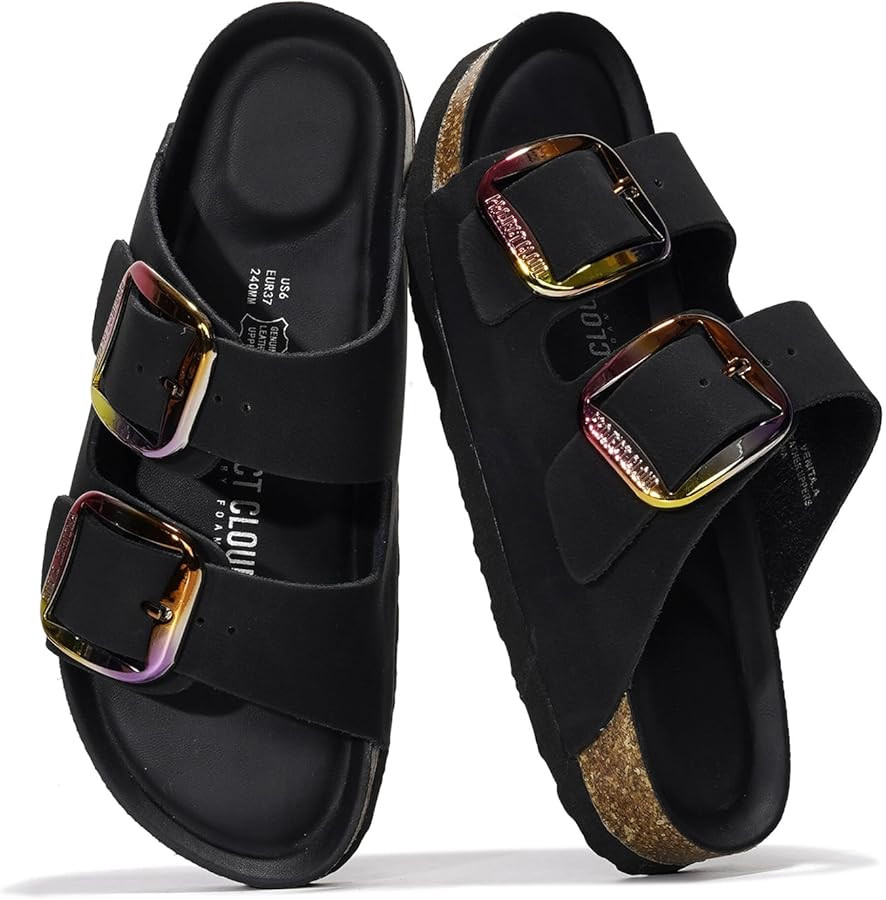 Project Cloud Genuine Leather Flat Sandals for Women 2025 Comfortable Beach Essentials Womens San... | Amazon (US)