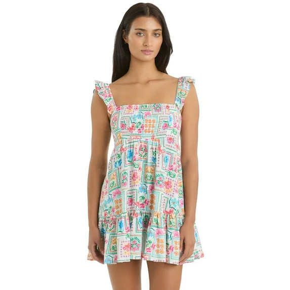 Jessica Simpson Women's Smocked Cover-Up Dress, Sizes XS-2XL | Walmart (US)