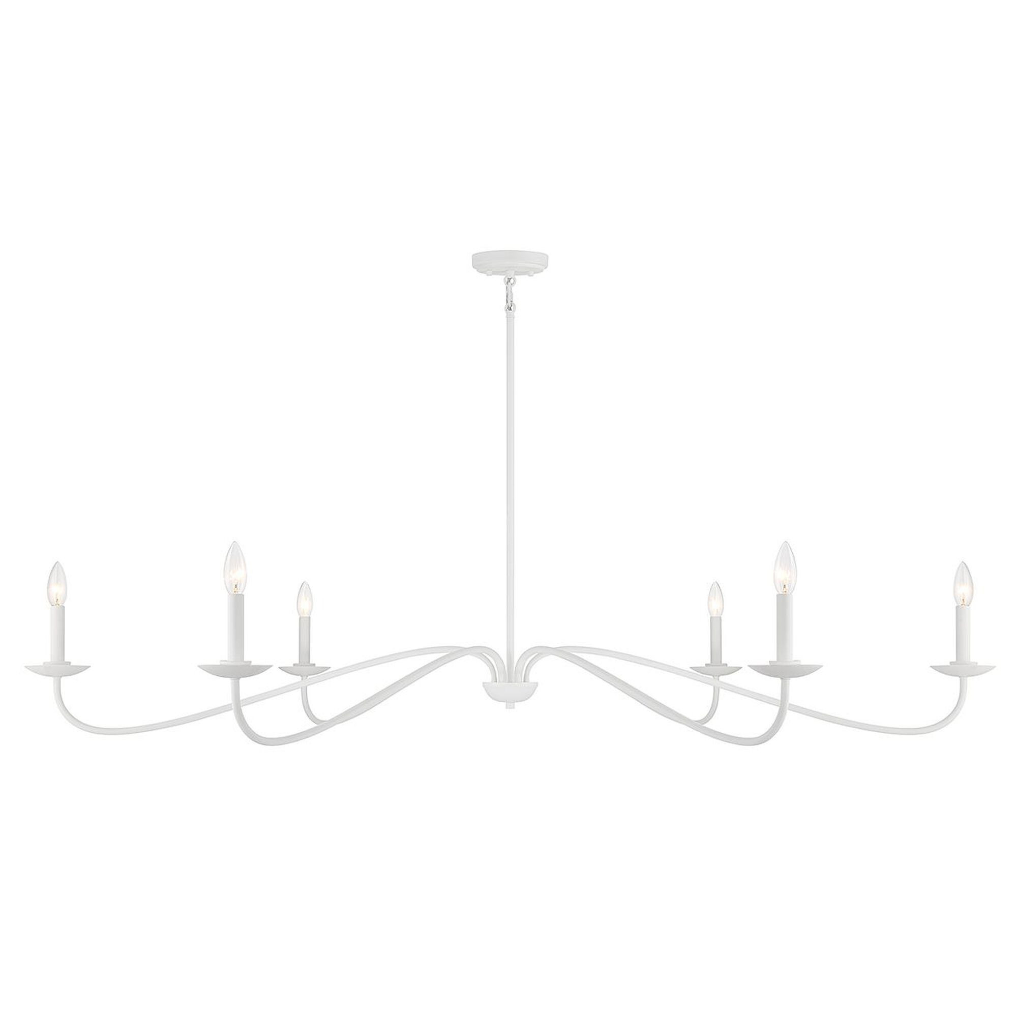 62 Inch 6 Light Chandelier by Meridian Lighting | 1800 Lighting
