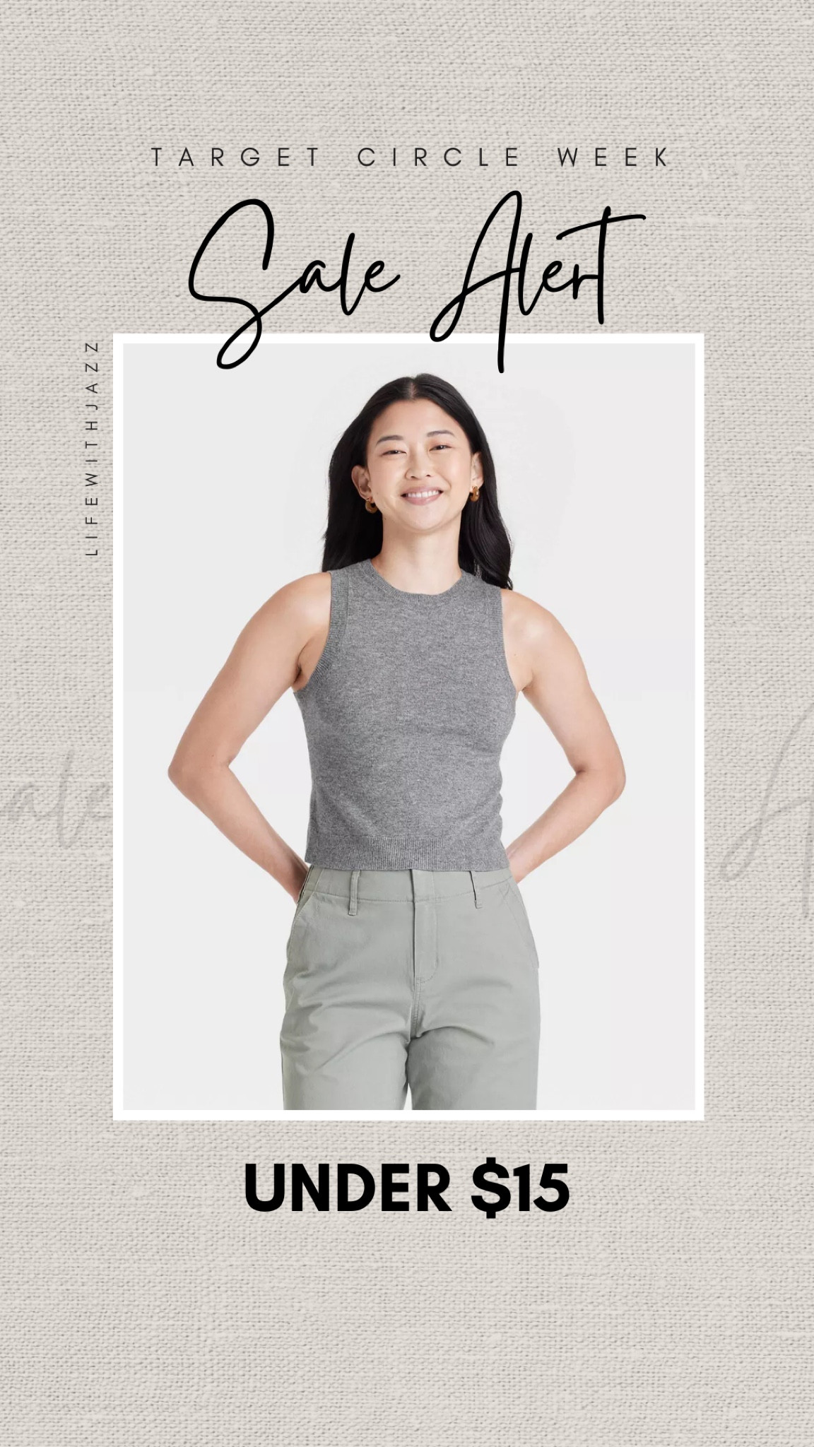Target circle week deal: sweater tank on sale for under $15, available in a few colors 

Sweater tank / closet staples 

#LTKFindsUnder50 #LTKSaleAlert