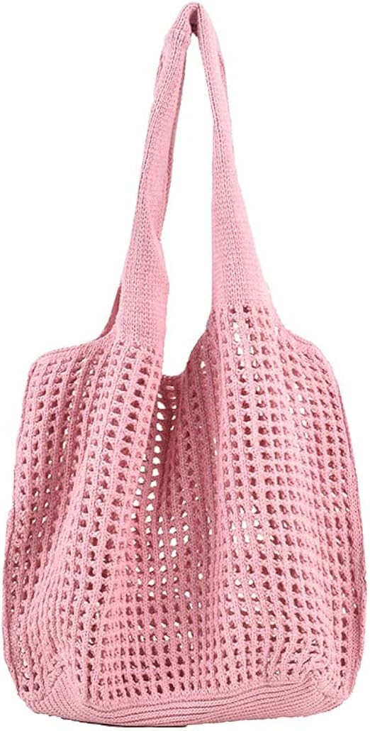 OWGSEE Crochet Tote Bag, Cute Boho Knit Tote Bag Aesthetic Y2K Large Crochet Beach Bag Shoulder B... | Amazon (US)