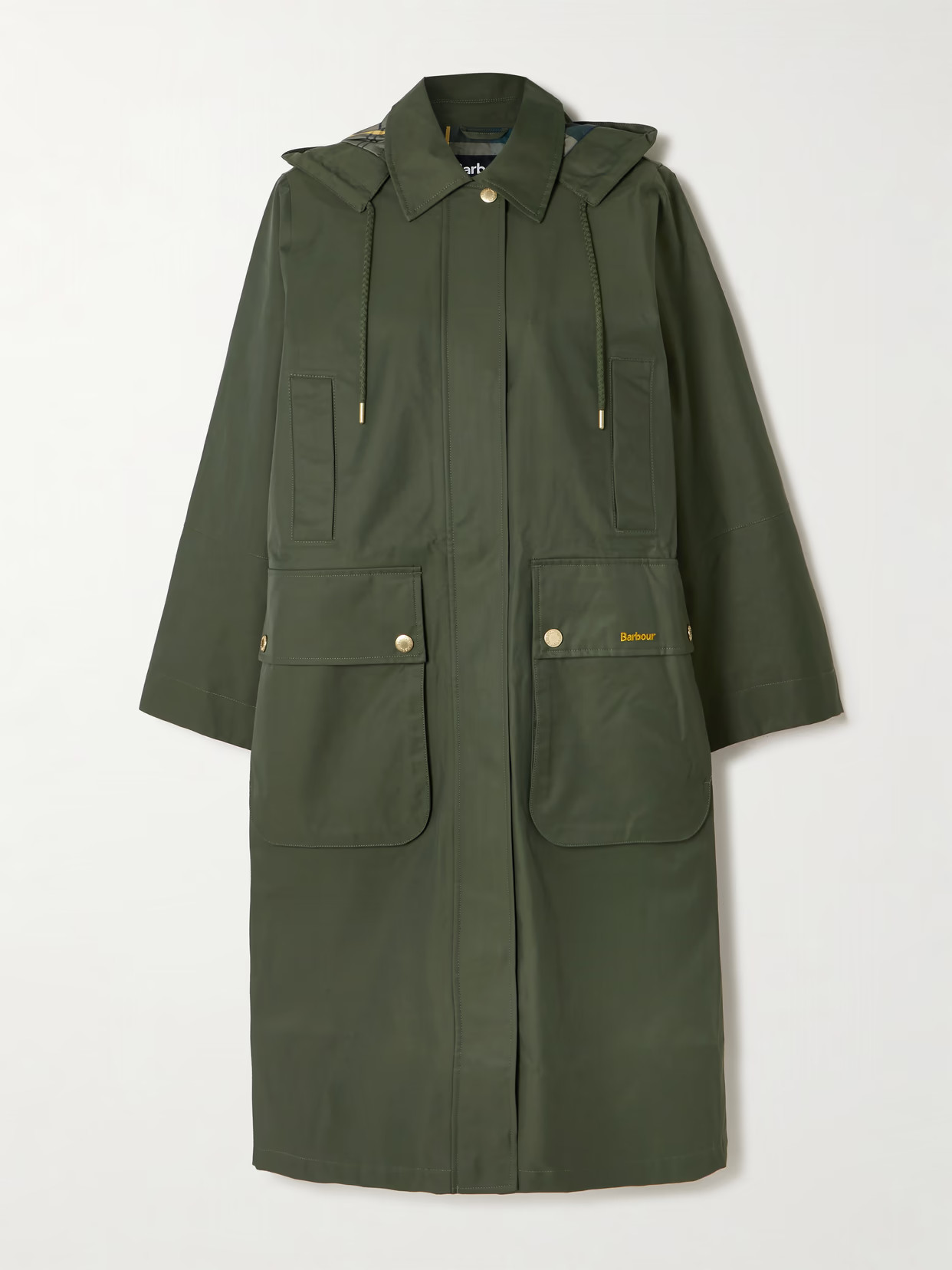Barbour - Maude Hooded Waxed Cotton-blend Coat - Green | NET-A-PORTER (UK & EU)