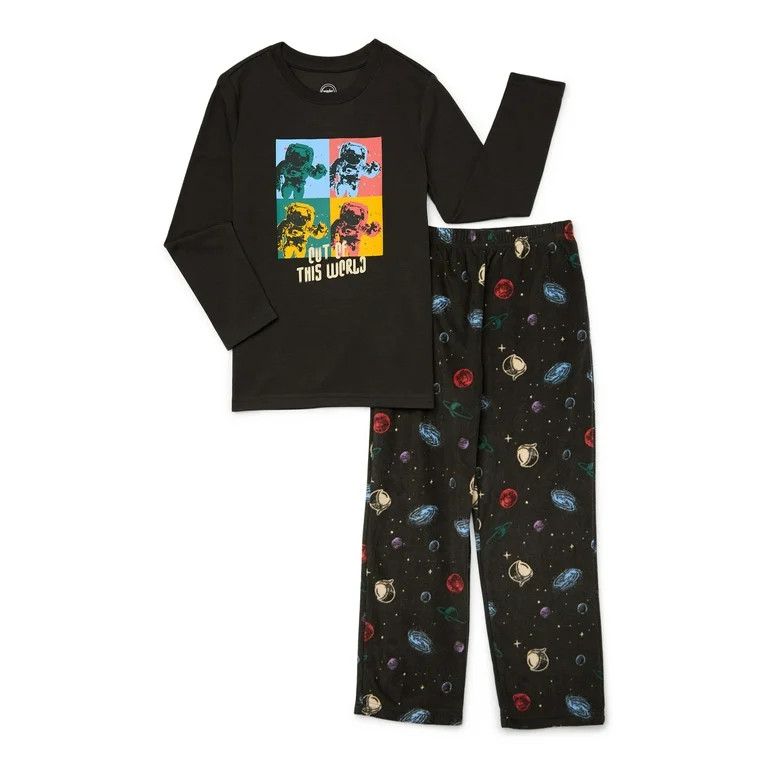 Wonder Nation Boys Astro Long Sleeve Top and Pants, 2-Piece Sleep Set, Sizes 4-18 & Husky | Walmart (US)