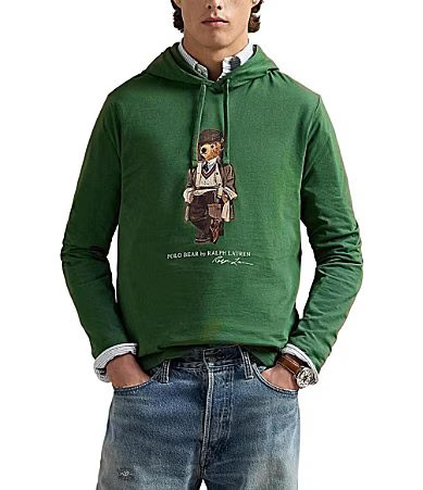 Polo Ralph Lauren Polo Bear Graphic Long Sleeve Hoodie T-Shirt - S | Dillard's