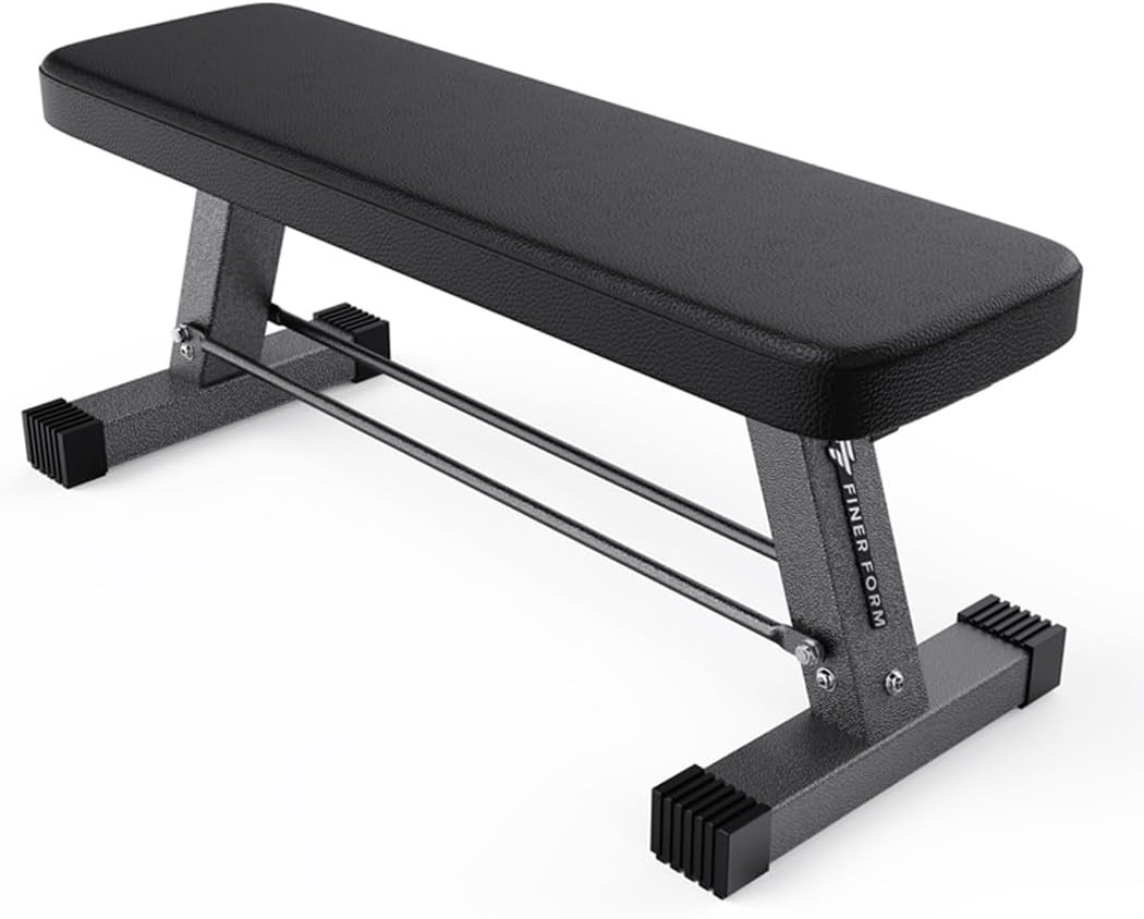 Finer Form Essential Flat Weight Bench for Home Gym, 1,000 lb Capacity | Amazon (US)