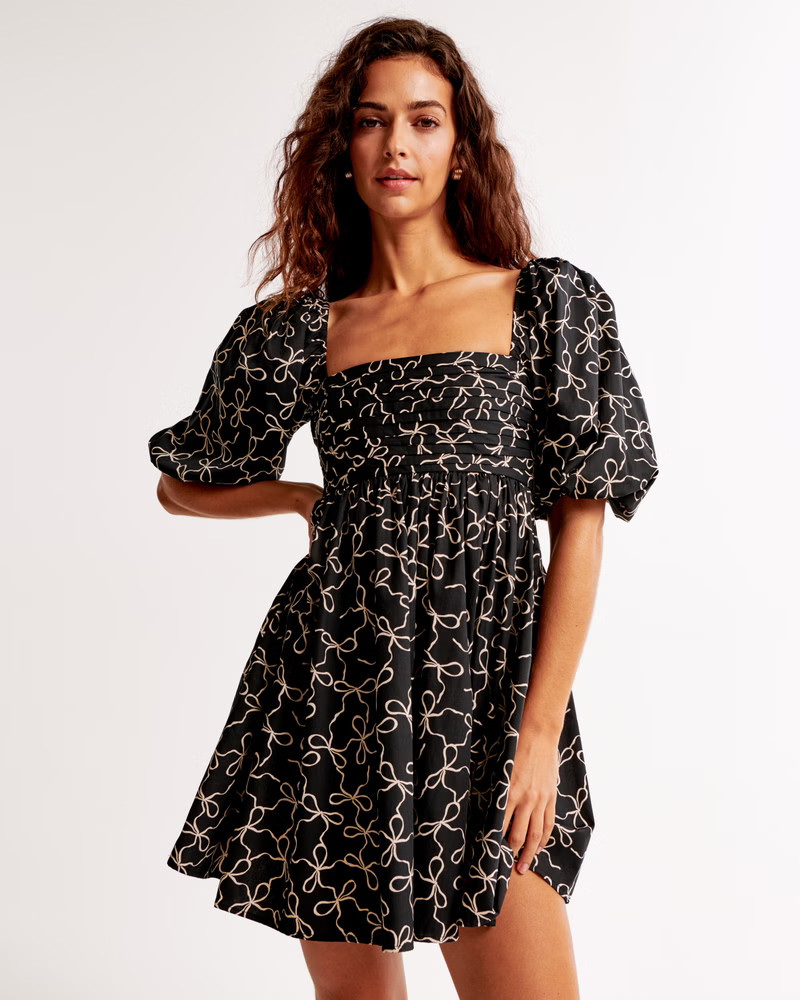 Emerson Poplin Puff Sleeve Mini Dress | Abercrombie & Fitch (US)