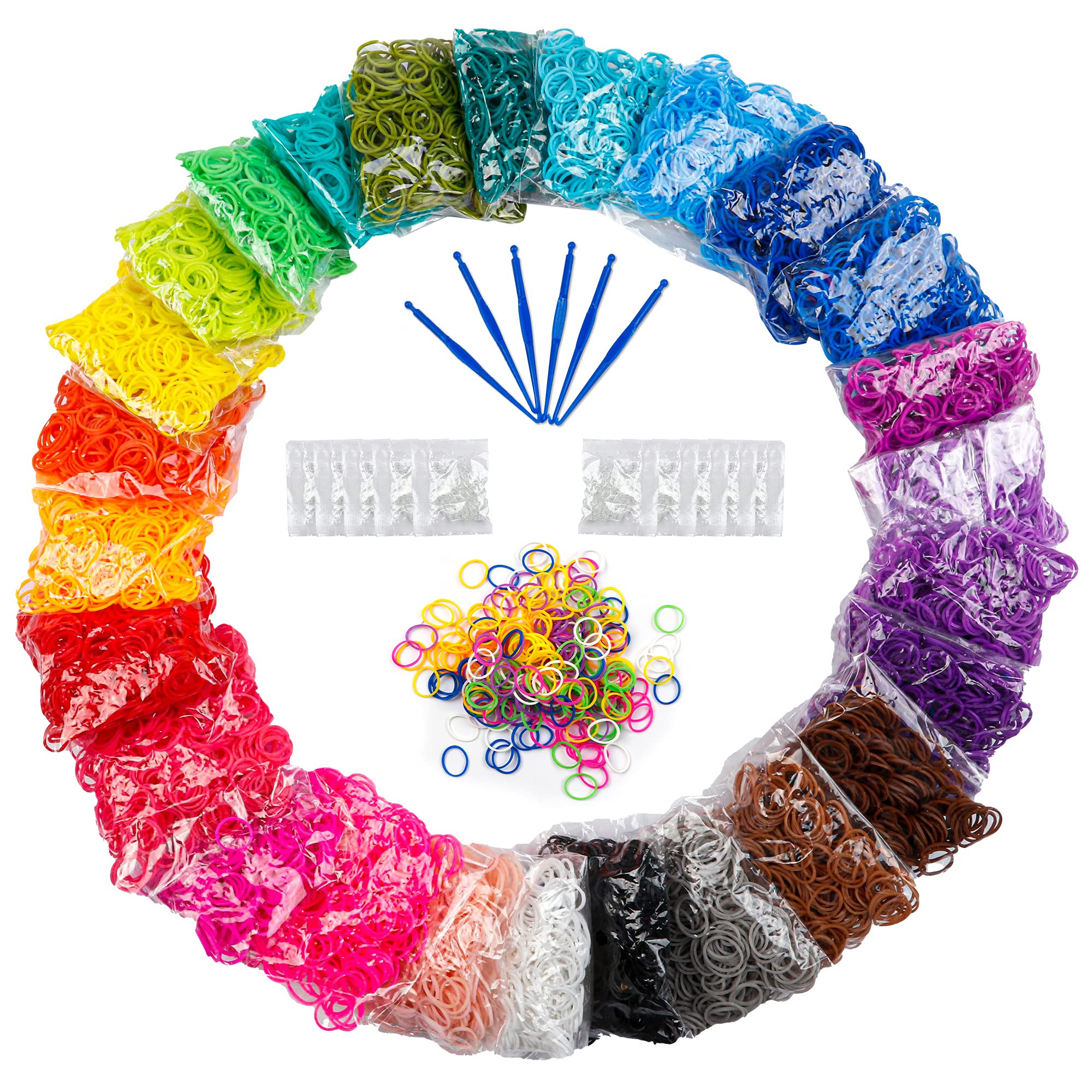 12730+ Loom Rubber Bands Refill Kit in 26 Color with 500 Clips,6 Hooks, Premium Bracelet Making K... | Amazon (US)