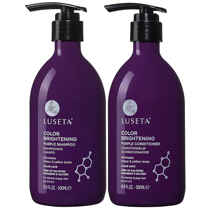 Luseta Purple Shampoo and Conditioner Set for Blonde, Gray - Color Treated Hair - Sulfate Free Pa... | Amazon (US)