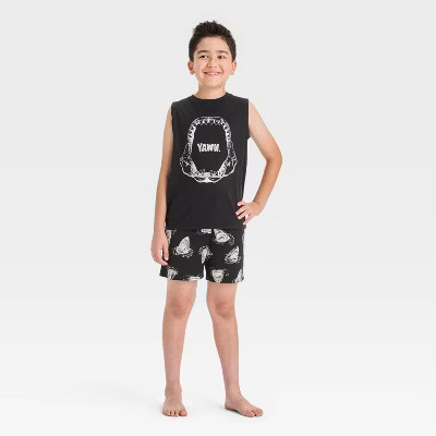 Boys' 2pc Yawn Tank Top and Pajama Set - Cat & Jack™ Black XL: Crew Neck, Sharks Pattern, | Target