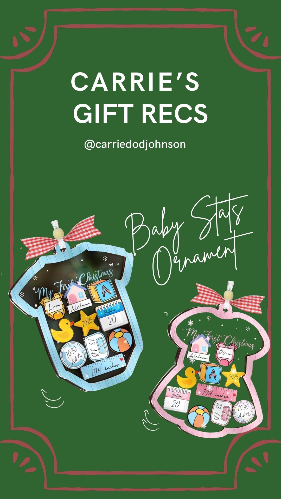 The cutest personalized baby stat ornaments!

#LTKBaby #LTKGiftGuide #LTKHoliday