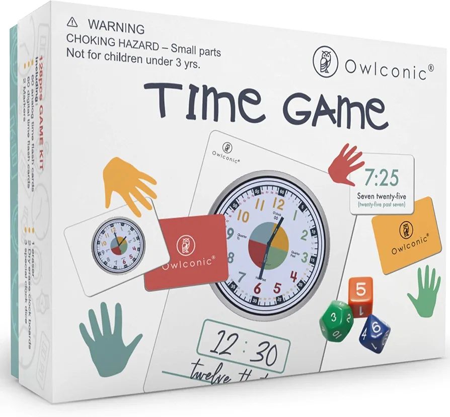 OWLCONIC Learning Time Game - A Great 128 Piece Teaching Aid to Help Kids Learn Analog and Digita... | Amazon (US)