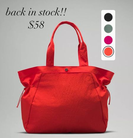 The perfect Lululemon bag is back in stock in all 4 colors! Under $60, light-weight, spacious and durable. Perfect gym or travel bag. 

#womensaccessories
#travel
#bagsandduffels
#lululemonwomen
#gymbag

#LTKitbag #LTKunder100 #LTKfit