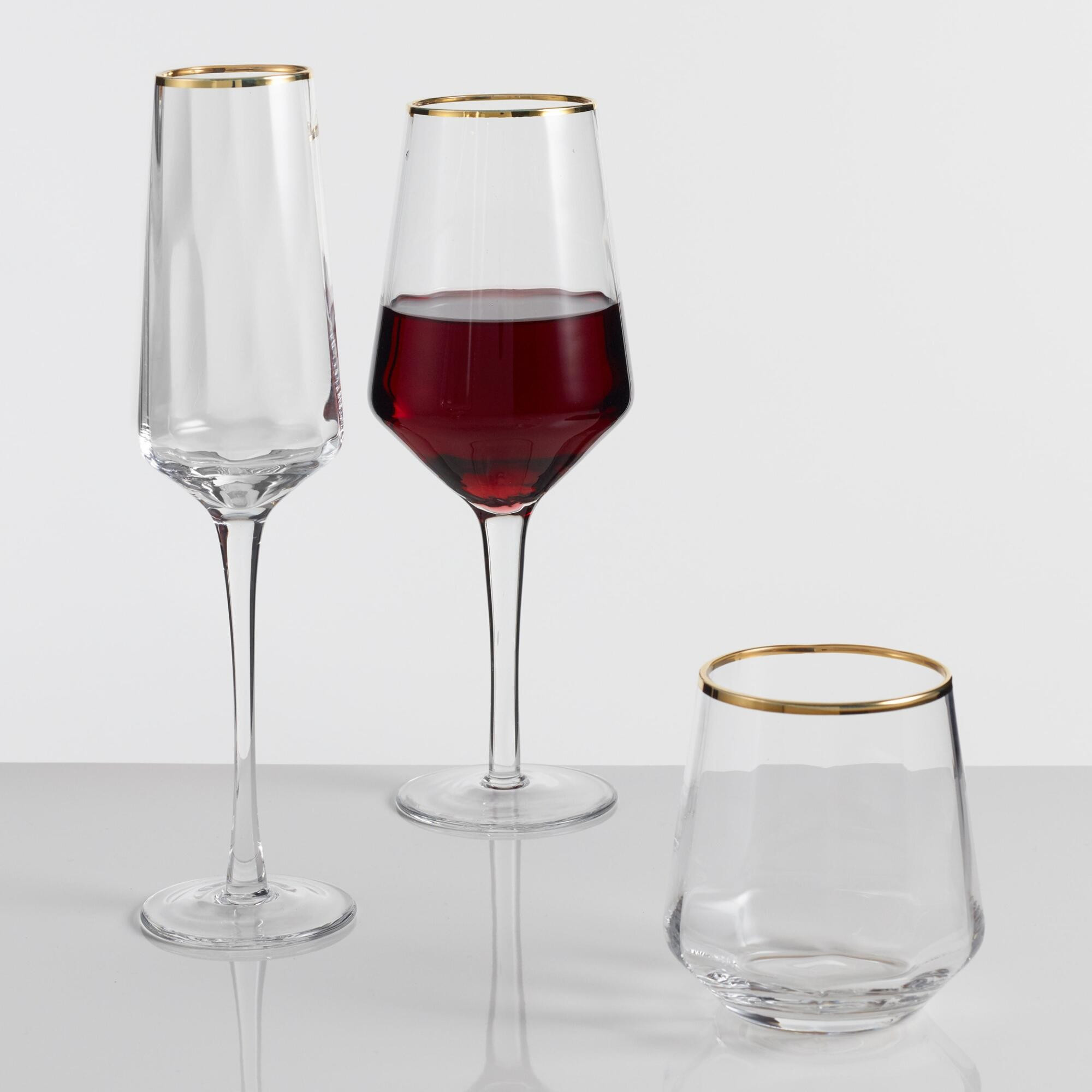 Gold Rim Optic Glassware Collection by World Market | World Market