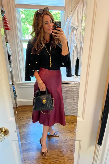 I’ve had this leather skirt for years- still a classic! Found some dupes to get this look (and the shoes are on sale!)

#LTKsalealert #LTKstyletip