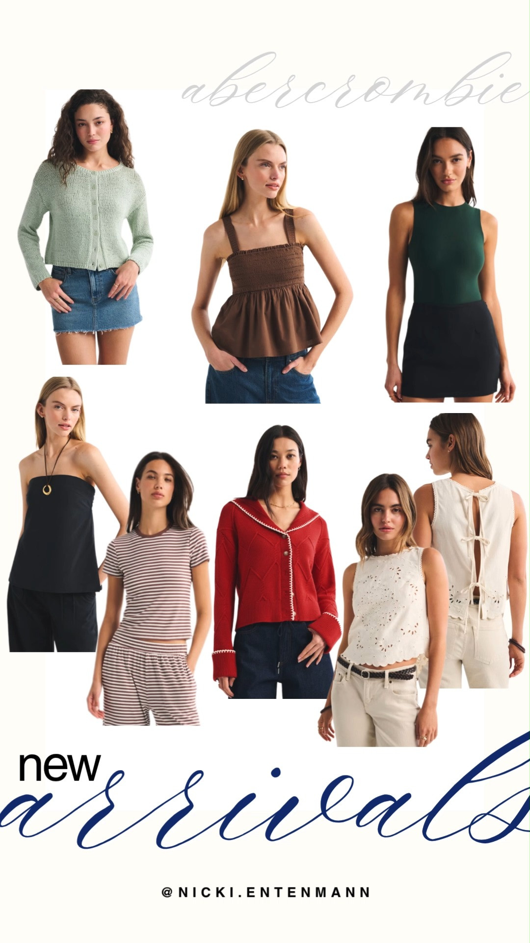 These Abercrombie new arrivals are giving us all the spring fever. From delicate eyelet tops and bow-back details to the perfect pop-of-red cardigan, these pieces are designed to elevate your everyday rotation. Whether you're pairing a smocked peplum with your favorite denim or going sleek in a forest green bodysuit, these fresh finds bring effortless polish to any look.

#abercrombie #abercrombiestyle #newarrivals #springfashion #springstyle #ootdinspo #everydaychic #capsulewardrobe #stylegoals #wardroberefresh 

 #LTKootd #LTKmomlife #LTKTravel
